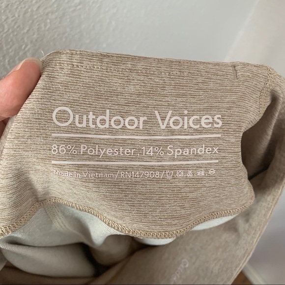 Outdoor Voices Leggings Warmup 7/8 Colorblock Desert Oatmeal Cloud S EUC - Picture 6 of 13